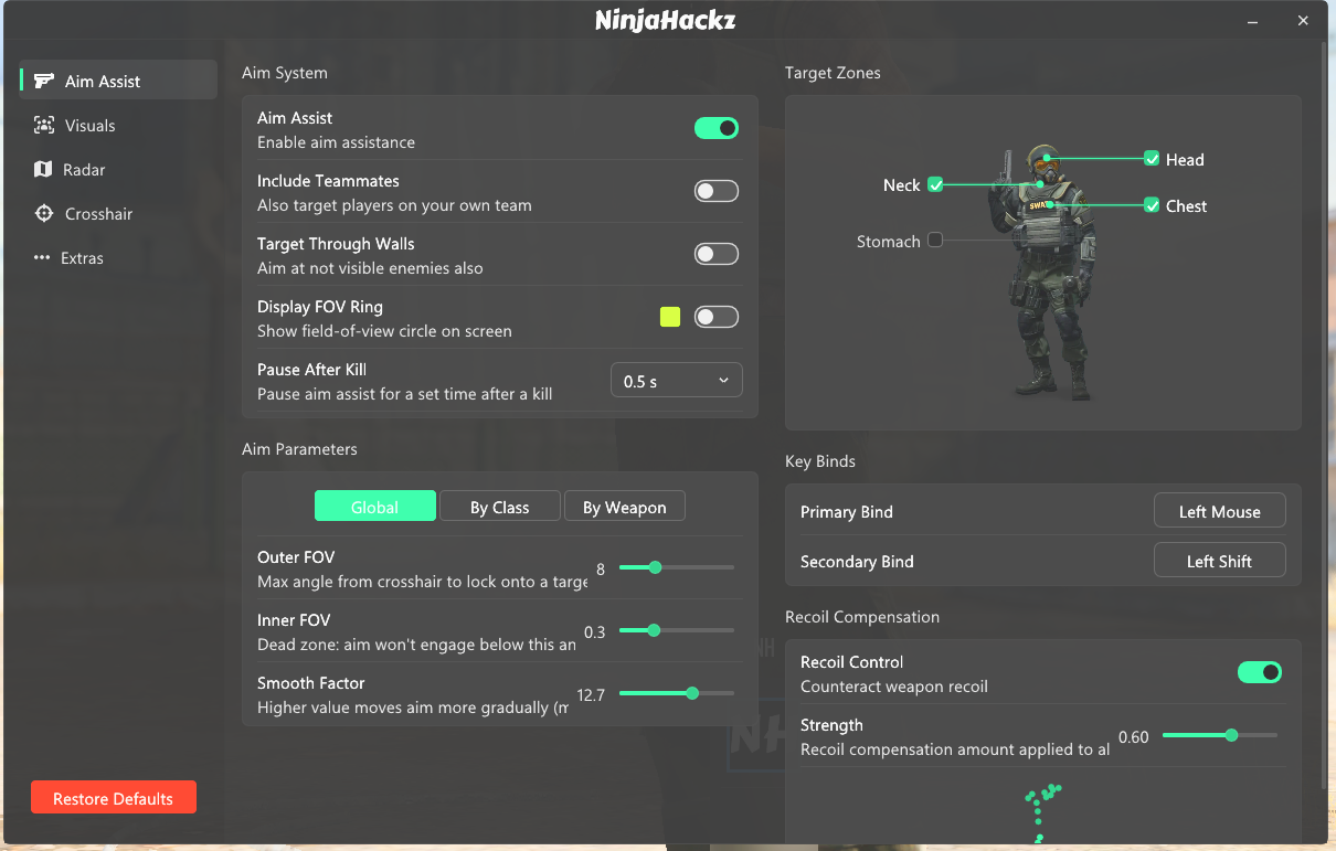 NinjaHackz logo with a soldier aiming in a tactical stance.