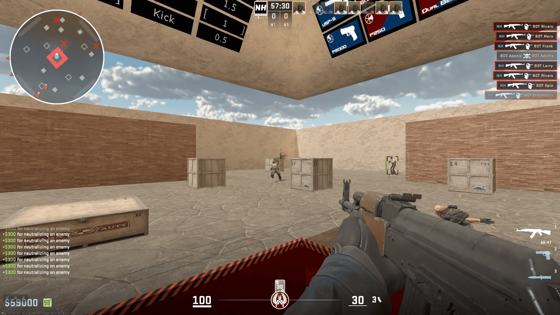 CS2 Cheat NinjaHackz CS2 Aim Assist in action with tracking and Recoil Compensation