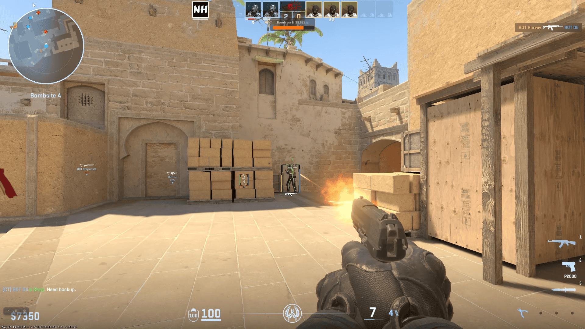 CS2 Cheat NinjaHackz CS2 Wall-Hack ESP showing enemy frames, health, and weapon info through walls