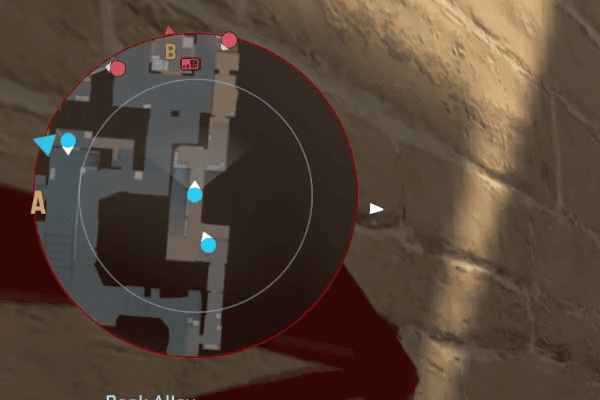 CS2 Cheat NinjaHackz CS2 radar overlay with enemy blips and bomb location on the HUD radar