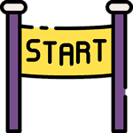 Start line marquee for ninja hacking challenge or game event, designed for digital and online use.